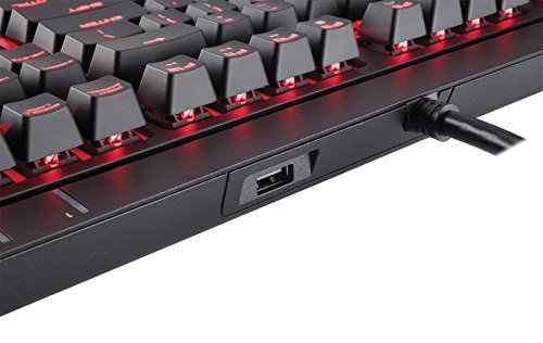 Corsair CH-9000088-NA STRAFE Mechanical Gaming Keyboard - Red LED Backlit - USB Passthrough - Linear and Quiet - Cherry MX Red Switch