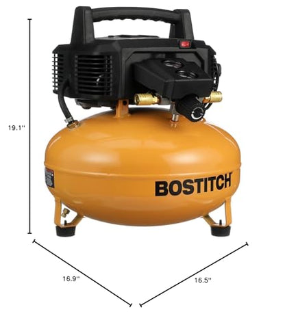 BOSTITCH Air Compressor Kit, Oil-Free, 6 Gallon, 150 PSI (BTFP02012-WPK)