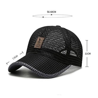 FASHIXD Summer Mesh Baseball Cap for Men Women Trucker Hat Outdoor Sports Running hat (1-Dark Gray)