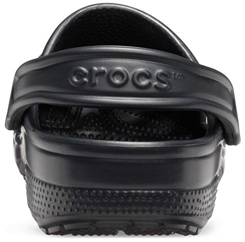 Crocs Unisex-Adult Classic Clogs, Black, 11 Men/13 Women