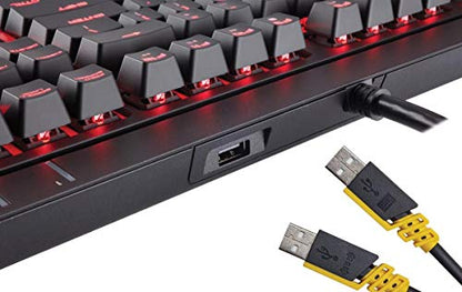 Corsair CH-9000088-NA STRAFE Mechanical Gaming Keyboard - Red LED Backlit - USB Passthrough - Linear and Quiet - Cherry MX Red Switch