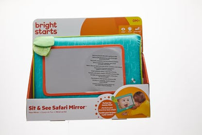 Bright Starts Sit and See Safari Floor Mirror Tummy Time Activity Toy, Ages Newborn +
