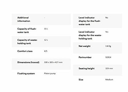 Thetford 92814 Porta Potti 345, White, 13 x 16.8 x 15