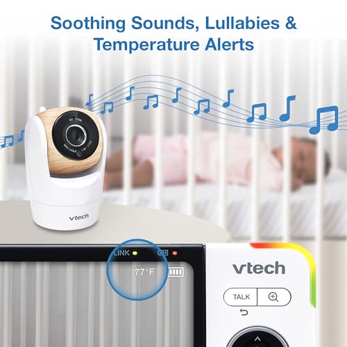 VTech VM928-2HD 5” 720p HD Display 2 Cameras Baby Monitor,110 Wide Angle View,Remote Pan-Tilt-Zoom,Night Vision,Up to 1000ft Range,Temperature Sensor,9 Soothing Sounds & Lullabies,2-Way Talk,No WiFi