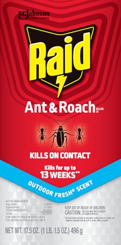 Raid Ant & Roach Killer Spray For Listed Bugs, Keeps Killing for Weeks, Fresh Scent, 17.5 oz