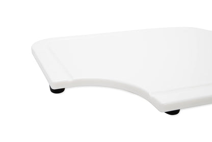 Camco Camper/RV Sink Mate Cutting Board | Features Built-In Juice Groove & Cut Corner for Scrap Disposal | Designed w/Adjustable Rubber Feet for Different Sink Sizes | Expand Kitchen Workspace (43857)