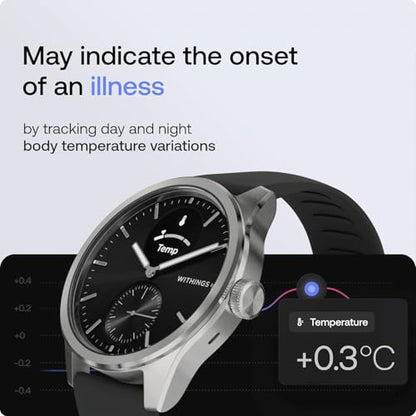 WITHINGS ScanWatch 2 - Women's Men's Health Smartwatch, ECG, SpO2, Temperature, Sleep Tracking, Respiratory Health, Waterproof, 30-Day Battery, 30-Day Battery, Android & iOS