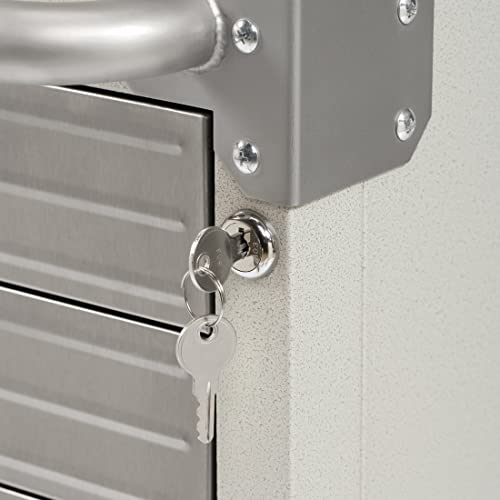 Seville Classics UltraHD Heavy Duty Rolling Cabinet Workbench Table w/Solid Wood Top, Workstation for Garage, Office, Workshop, Granite, 6-Drawer (28" W x 18" D