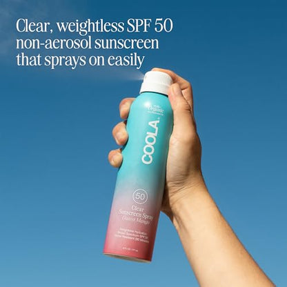 COOLA Organic Sunscreen SPF 50 Sunblock Spray, Dermatologist Tested Skin Care For Daily Protection, Vegan And Gluten Free, Guava Mango, 6 Fl Oz