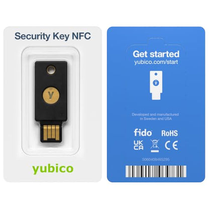 Yubico - Security Key NFC - Basic Compatibility - Multi-factor authentication (MFA) Security Key, Connect via USB-A or NFC, FIDO Certified