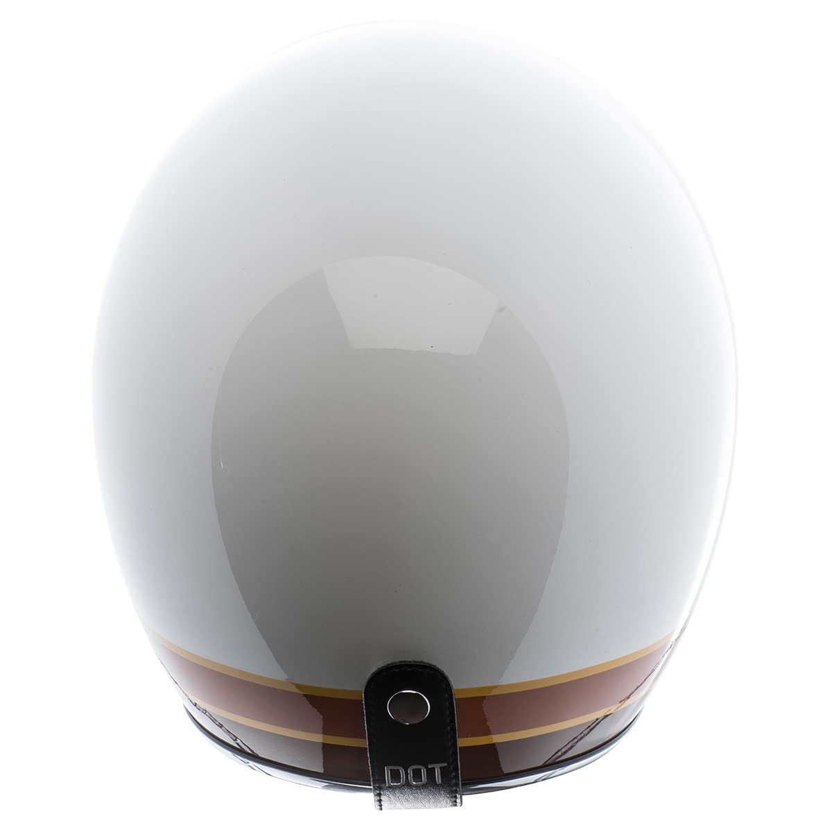 TORC Unisex-adult open-face-helmet-style T-50 3/4 Retro Motorcycle Helmet With Graphic Iso Bars (Gloss White,Large),1 Pack