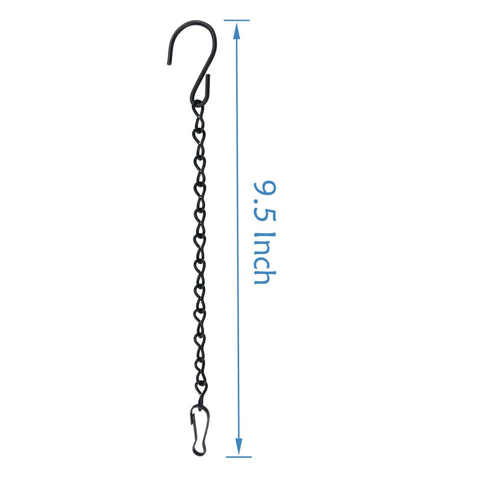 YINGFENG 10 Pack 9.5 Inch Black Hanging Chains, Garden Plant Hangers for Hanging Bird Feeders, Billboards, Chalkboards, Basket, Planters, Lanterns, Wind Chimes and Decorative Ornaments Etc.