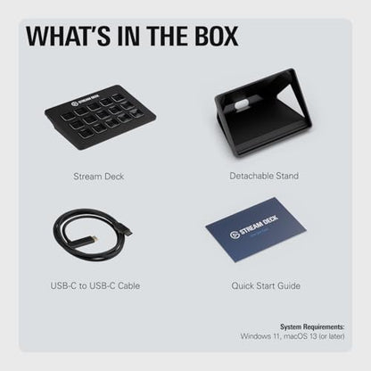 Elgato Stream Deck MK.2 – Studio Controller, 15 macro keys, trigger actions in apps and software like OBS, Twitch, YouTube and more, works with Mac and PC