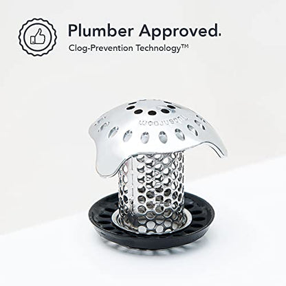 TubShroom Ultra Revolutionary Bath Tub Drain Protector Hair Catcher/Strainer/Snare, Stainless Steel, Stainless Combo