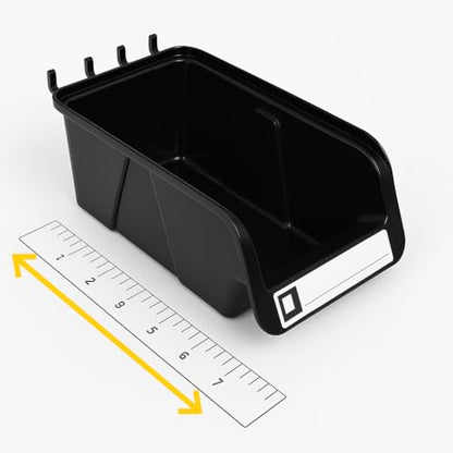 WallPeg Pegboard Bins - 6 Each 7" & 6 Each 5" ORGANIZING Bins - Hooks to Peg Board Panel Organize Hardware Arrange Accessories Workbench Tool Organizer Garage Storage -Made in USA-