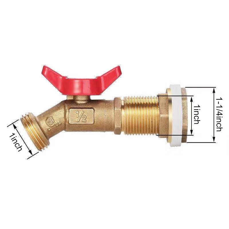 WADEO Rain Barrel Spigot, Brass Water Spigot for Rain Barrel, Rain Water Faucet Kit with Bulkhead Fitting and Thread Tape