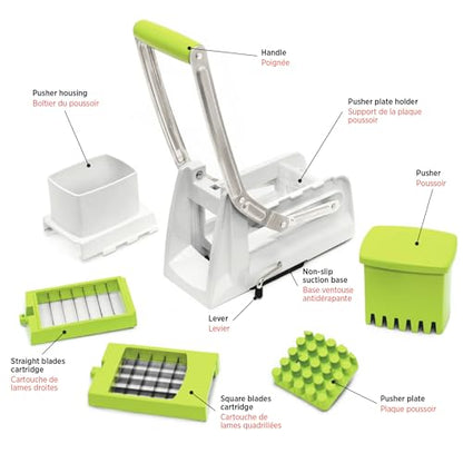 Starfrit Pro Fry Cutter & Cuber - 3-in-1 - Homemade French Fries, Slices and Diced Cubes Potato & Vegetable