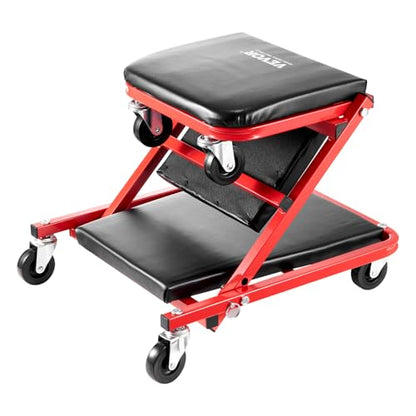 VEVOR Foldable Z Garage Creeper, 36 in, 300 lbs Load Capacity Rolling Folding Mechanic Creeper Stool, with 6 Wheels Tool Tray Padded Seat Steel Frame, Lay Down or Sit Chair for Garage Shop or Home