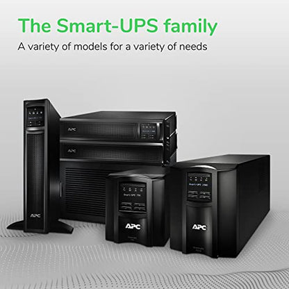 APC 1500VA Smart UPS with SmartConnect, SMC1500-2UC Rack Mount UPS Battery Backup, Sinewave, AVR, 120V, Line Interactive Uninterruptible Power Supply