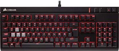 Corsair CH-9000088-NA STRAFE Mechanical Gaming Keyboard - Red LED Backlit - USB Passthrough - Linear and Quiet - Cherry MX Red Switch