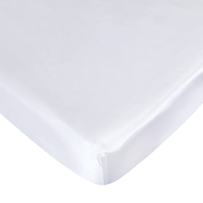 Satin Pack and Play Sheet Fitted, Soft & Silky Portable Playard/Mini Crib Sheets Mattress Cover for Boys and Girls, Compatible with Graco Pack n Play for Baby Hair and Skin, White