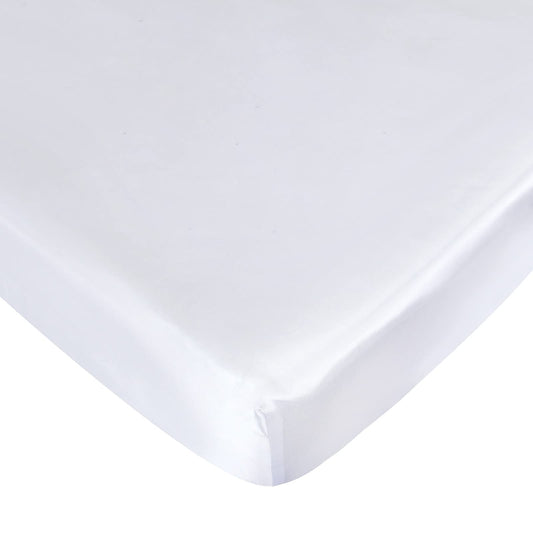 Satin Pack and Play Sheet Fitted, Soft & Silky Portable Playard/Mini Crib Sheets Mattress Cover for Boys and Girls, Compatible with Graco Pack n Play for Baby Hair and Skin, White