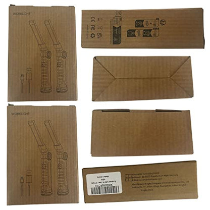 Suranew LED Worklight Flashlight, COB Rechargeable Work Lights with Magnetic Base 360 Degree Rotate and 5 Modes Portable Flood Light Inspection Construction Light for Car Repair (Black Green, 2 Pack)