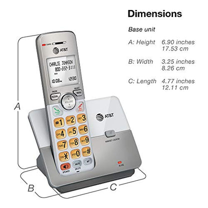 AT&T EL51203 2 Handset DECT 6.0 Cordless Home Phone Full-Duplex Handset Speakerphone, Backlit Display, Lighted Keypad, Caller ID/Call Waiting, Phonebook, Eco Mode, Voicemail Key, Quiet Mode,Intercom