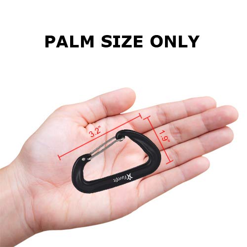 12KN Heavy Duty Carabiner Clips - Favofit 3.2'' Small Carbineers for Hiking Camping Hammocks Keys Keychains Dog Leashes - Ideal for Outdoor Enthusiasts