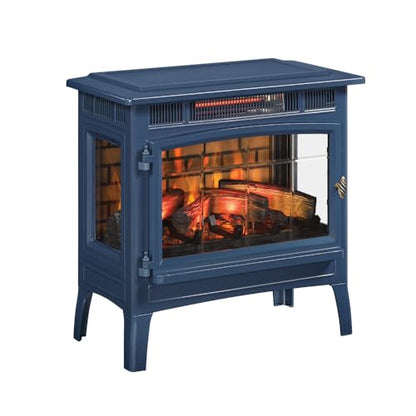 duraflame Freestanding Electric Fireplace Stove Heater with 3D Flame Effect for 1,000 Sq. Ft. Room, Navy