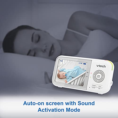 VTech VM923 Baby Monitor, 2.8” Screen, Pan-Tilt-Zoom, 1000ft Long Range, Night Vision, 2-Way Audio, Temperature Sensor, Lullabies, Secure Transmission No WiFi