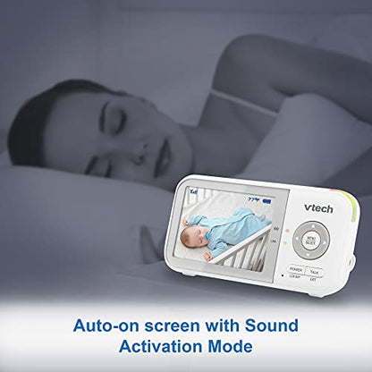 VTech VM923 Baby Monitor, 2.8” Screen, Pan-Tilt-Zoom, 1000ft Long Range, Night Vision, 2-Way Audio, Temperature Sensor, Lullabies, Secure Transmission No WiFi