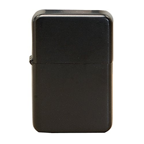 Thirsty Rhino Klik, Windproof Refillable Oil Wick Lighter with Vintage Flip Top and Aluminum Gift Case (Black)