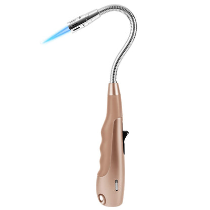 Butane Lighter Torch Long Lighter Jet Flame Windproof Lighter with Visual Fuel Window for Fireplace Kitchen Grill BBQ Camping, Pink (No Butane Included)