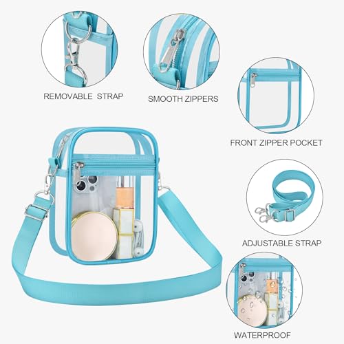 USPECLARE Clear Purse Stadium Transparent Messenger Bag Stadium Approved for Men and Women Clear CrossBody Bag