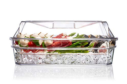 Prodyne Ice Party Platter, 15 1/2" x 11" x 6", Clear