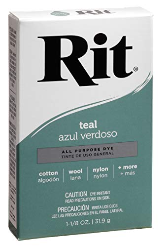 Rit Dye, Teal Rit All-Purpose Powder Dye, 1-1/8 oz (83040)