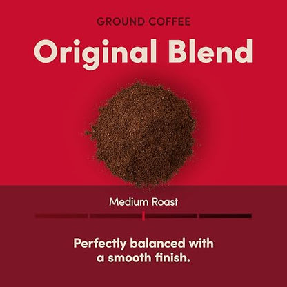 Tim Hortons Original Blend, Medium Roast Ground Coffee, Perfectly Balanced, Always Smooth, Made with 100% Arabica Beans, 12 Ounce Bag
