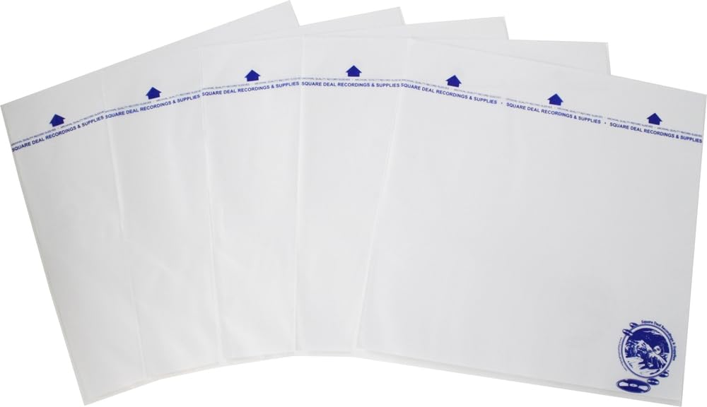 (100) 12" Record Inner Sleeves - 3-Layers of Archival Quality, Anti-Static HDPE with Rice Paper Enclosed Insert for Extra Rigidity #12IM