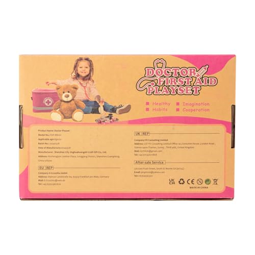 EFO SHM Doctor Kit for Kids Girls, 34 Pcs Kids Doctor Kit for Toddlers 3-5 with Medical Storage Bag & Real Stethoscope, Pretend Play Set for Boys Girls Fun Role Playing Game