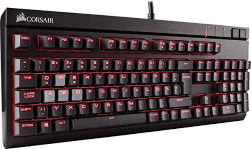 Corsair CH-9000088-NA STRAFE Mechanical Gaming Keyboard - Red LED Backlit - USB Passthrough - Linear and Quiet - Cherry MX Red Switch