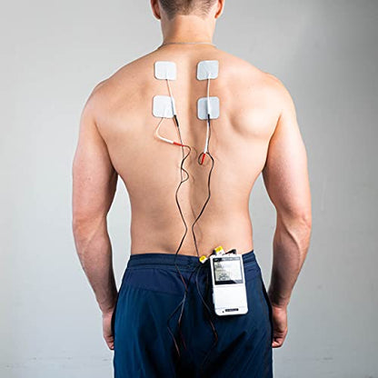 Roscoe Medical TENS Unit and EMS Muscle Stimulator - 4-Channel OTC TENS Machine for Back Pain Relief, Lower Back Pain Relief, Neck Pain, Includes Case, Pain Relief, Muscle Recovery