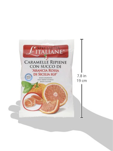 Serra Le Italiane, Italian Natural Hard Candy Filled With Red Orange From Sicily Italy, 3.5 Ounce