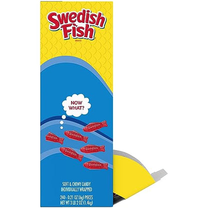 SWEDISH FISH Individually Wrapped Soft & Chewy Candy, Bulk Candy, School Snacks, 240 Count Box