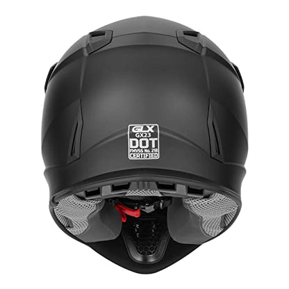 GLX GX23 Dirt Bike/Motocross Helmet - Matte Black, Large - DOT Approved