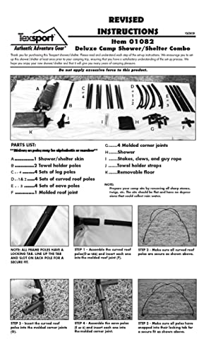 Texsport Portable Outdoor Camping Shower Privacy Shelter Changing Room, Gray, 1 Count (Pack of 1)