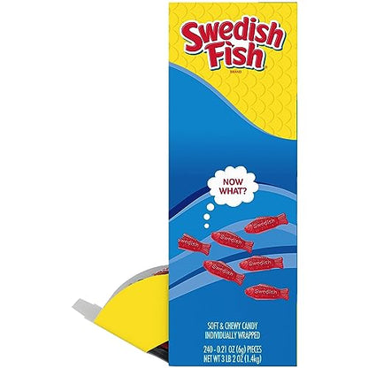SWEDISH FISH Individually Wrapped Soft & Chewy Candy, Bulk Candy, School Snacks, 240 Count Box