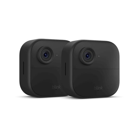 Blink Outdoor 4 (newest model), Wireless smart security camera, two-year battery, 1080p HD day and infrared night live view, two-way talk – 2 camera system