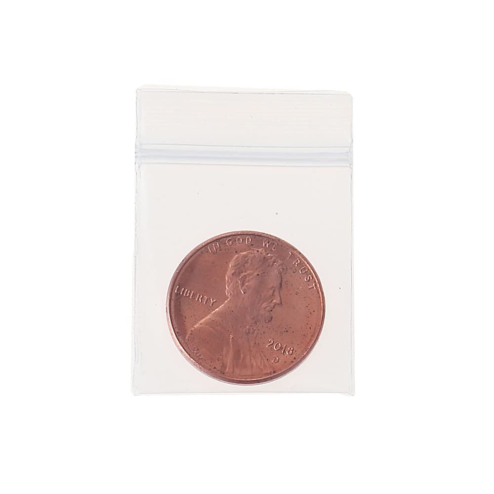 Somoga 200 PCS 1" x 1" Thick 4 Mil Small Clear Zip Poly Bags Plastic Reclosable Zip Seal Lock Bags Heavy-Duty Necklace Ring Coin Beads Jewelry Pill Zipper Bag