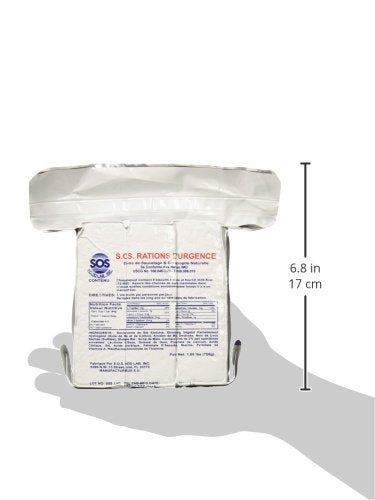 S.O.S. Rations Emergency 3600 Calorie Food Bar - 3 Day / 72 Hour Package with 5 Year Shelf Life Net wt. 1.60lbs (756g)